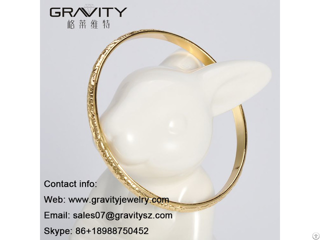 Shenzhen Gravity Hot Selling Free Shipping New Fashion Saudi 18 Carat Custom Fine Gold Bangle