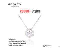 Diamond Crystal Simple Initial Flashing Silver Pendant Trendy Western Alloy Costume Jewelry