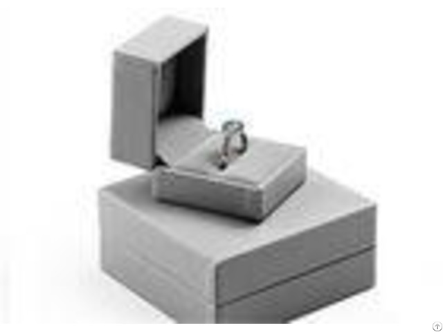 Hinge Wood Ring Jewelry Box Case Grey Gift Packaging Custom Luxury Handmade