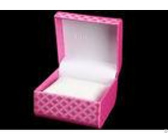 Pink Colorful Women Watch Box Plastic Covered Full Color Offset Printing
