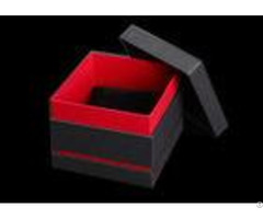 Black And Red Paper Watch Box Cardboard Covered Gift Packaging Custom Logo