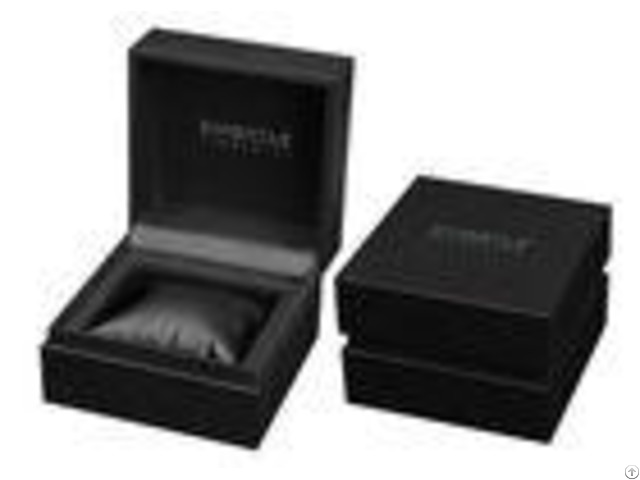 Black Leather Twist Single Watch Box Velvet Pu Internal Material For Mens