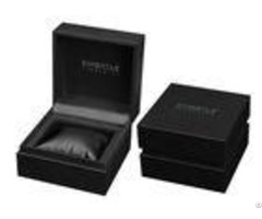 Black Leather Twist Single Watch Box Velvet Pu Internal Material For Mens
