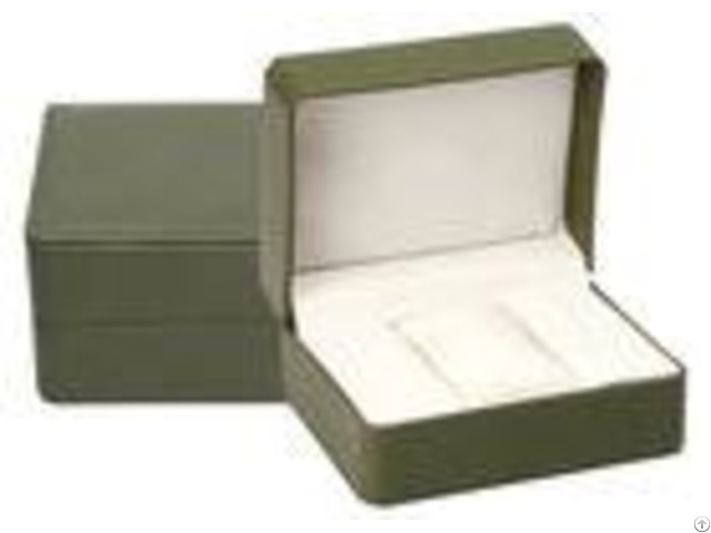 High End Green Leather Single Watch Box Embossing Logo Craft Custom Size