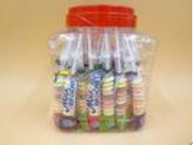 Funny Milk Flavored Brochette Sugar Candies With Jar Various Candy Shapes