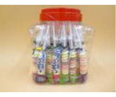 Funny Milk Flavored Brochette Sugar Candies With Jar Various Candy Shapes