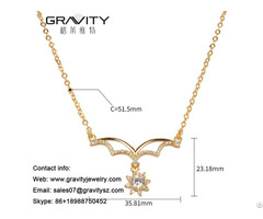 Customize Fashion 18k Gold Color Imitation Jewelry Diamond Necklace