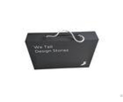 Black Paperboard Folding Packaging Boxes Logo Custom With Pull Rope Collapsible