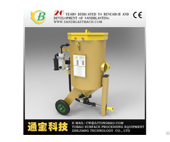 Metal Surface Cleaning Sandblast Machine With Turntable And Cart Dry Suction Sand Blasting Equipment