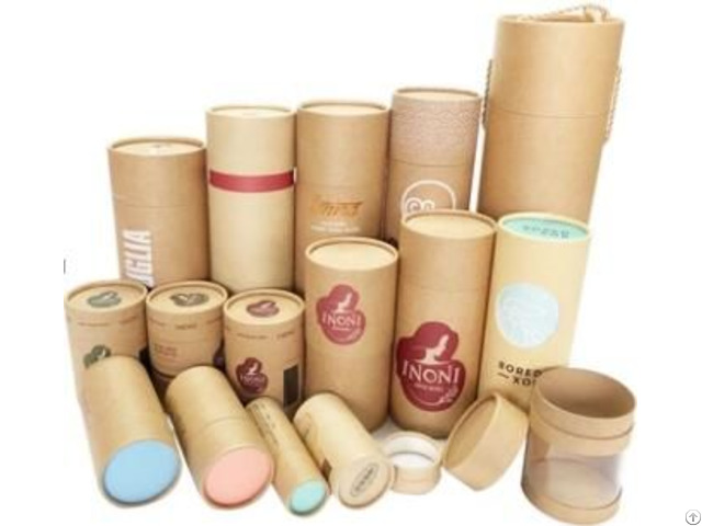 Custom Recycled Luxury Round Gift Kraft Paper Box Packaging Tube With Printed