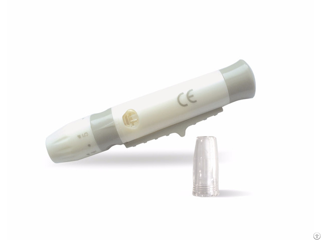 China Mini Adjustable Lancing Device With Ejector For Glucose Test