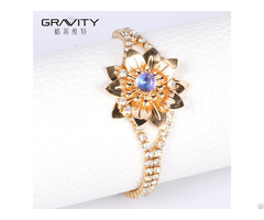 Hot Selling Free Shipping 2017 Latest Wedding Flower New Fashion 18 Carat Custom Gold Bracelet