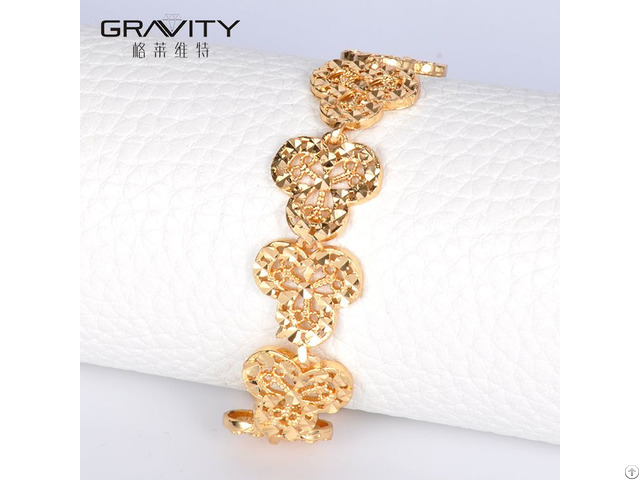 Slog0009 Shenzhen Gravity New Fashion Vogue 18k Wedding Flower Adjustable Bracelet