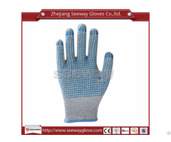 Seeway B508 D Hhpe Glass Fiber Pvc Dotted Safety Anti Cut Glove En388 Level 5 Protection