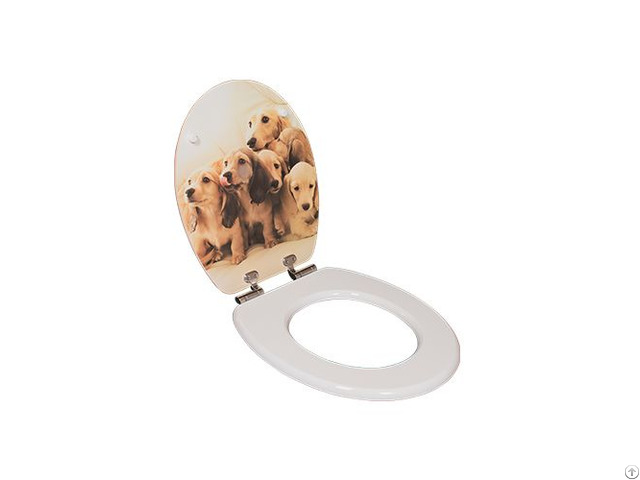 Cute Dog Designs Decorative Resin Toilet Seats Lid Covers With Soft Close Hinge Dw 28