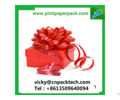 Delicate Present Designed Christmas Gift Packing Paper Cake Box With Bowknot For Kids