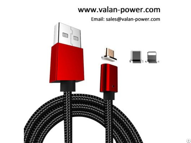 Magnetic Nylon 3 In 1 Usb Charging Cable