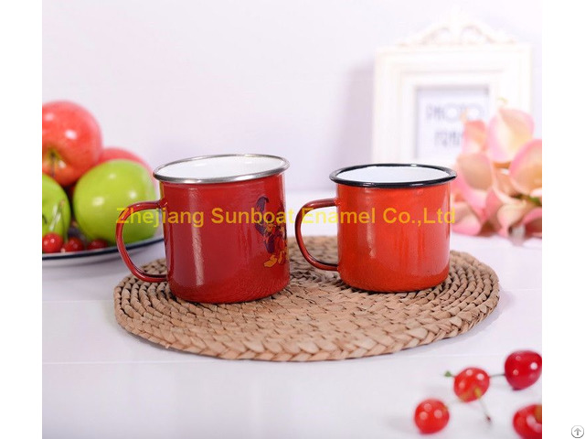 Customized Logo Printed Enamel Mug