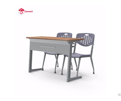 University School Classroom Wooden Double Desk And Chair