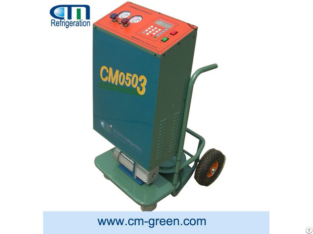 Cm0502 Mobile Recovery Reclaim Recharge Vacuum Station For Refrigerant Unit Production Line