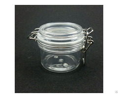 4oz Plastic Clear Pet Wire Bale Jars With Hinged Lids