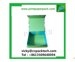 Customized Ribbon Hinged Closure Easy Stock Cardboard Cosmetic Paper Box