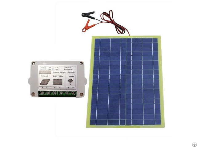 12v 20 Watts Epoxy Solar Panel Kits With 10a Pwm Charge Controller