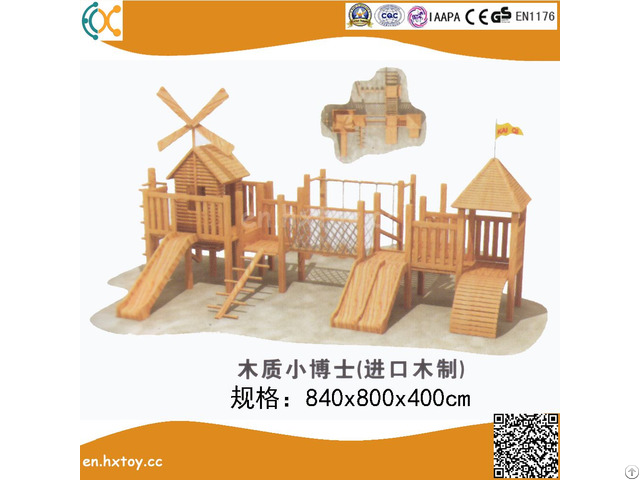 Amusement Equipment Outdoor Playground Wooden Slide