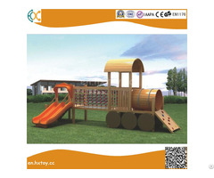 Amusement Equipment Wooden Slide Outside Playground