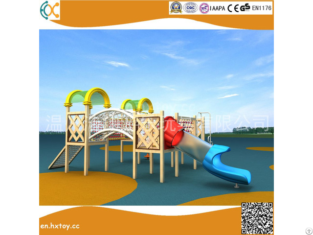 Amusement Equipment Outside Playground Wooden Slide