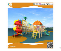 Amusement Equipment Outside Playground Wooden Plastic Slide