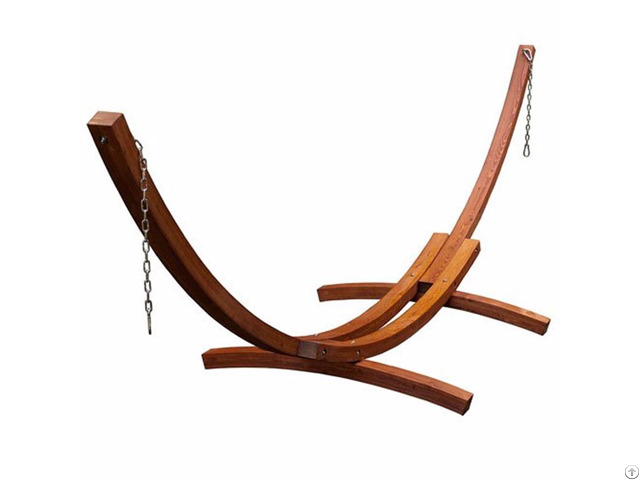 Two Person 13 Feet Long 400 Pound Capacity Solid Wood Curved Arc Hammock Stand