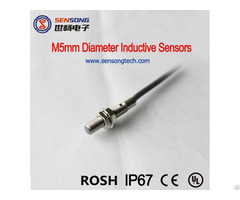 M5mm Diameter Stainless Steel Body Flush Ultra Mini Inductive Proximity Sensor