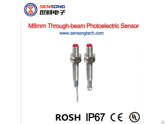 Sensong Brand M8 Through Beam Infrared Sensor Switch 24vdc