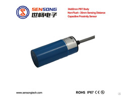 34x82mm Cylinderical Pbt Body Capacitive Capacitance Proximity Sensor Switch Npn Pnp 2m Cable