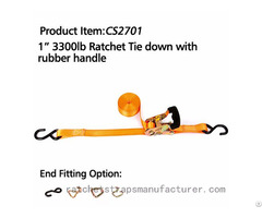 Cs2701 1 3300lbs Ratchet Tie Down With Rubber Handle