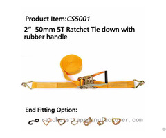 Wdcs020501 2 50mm 5t Ratchet Tie Down With Rubber Handle
