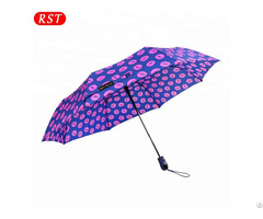 Rst Fashion Lips Rain Woman Three Folding Umbrella