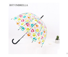 Rst Promotions Clear Colorful Owl Design Transparent Umbrella For Wholesale