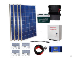 400w Off Grid Kit 4pcs 100w Solar Panels Combiner Box 60a Controller And 100ah 12v Battery