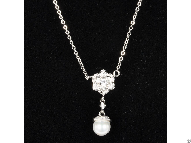 Custom Pearl Pendant 925 Silver Jewelry Necklace For Women And Girls