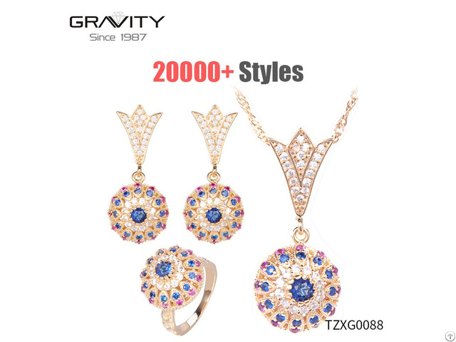 China Gravity Costume Imitation Gold Plated Necklace Jewellery Sets