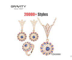 China Gravity Costume Imitation Gold Plated Necklace Jewellery Sets