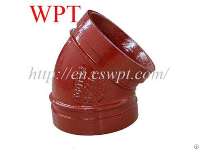 Grooved Ductile 45 Elbow Iron Pipe Couplings And Fittings Wpt Supplier