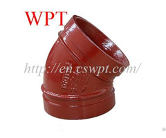 Grooved Ductile 45 Elbow Iron Pipe Couplings And Fittings Wpt Supplier