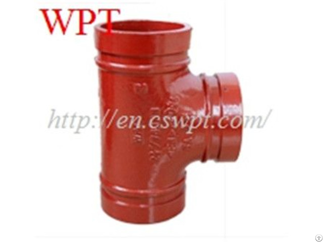 Equal Grooved Tee Ductile Iron Fittings Overground For Fire Fighting