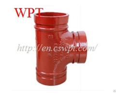 Equal Grooved Tee Ductile Iron Fittings Overground For Fire Fighting