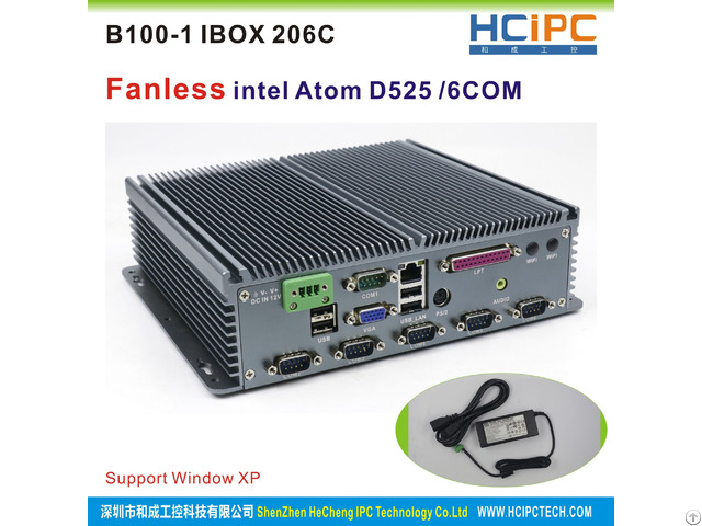 Hcipc B100 1 Ibox 206c Intel Atom525 Fanless Industrial Mini Box Pc With Any Cable 6com R232