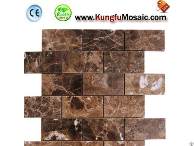 Brick Brown Marble Mosaic Tile Floor