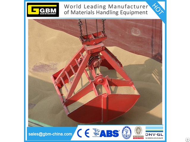 Four Rope Dual Scoop Mechanical Grab For Discharge Bulk Material